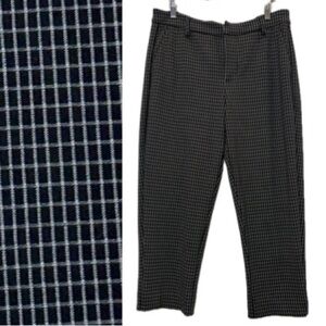 Liverpool Plaid Grid Cropped Trouser Pant Womens Size 12, 31 Flat Front Ankle